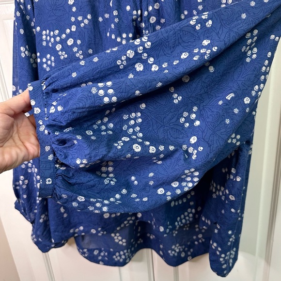 Apiece Apart Topa Pop Over Top in Splattered Lapis Blue Size Medium - Picture 8 of 14